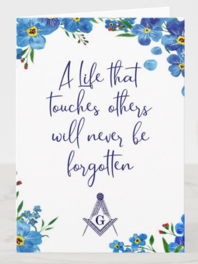 (image for) Masonic Forget Me Not Sympathy - Pack of 25 4"x6" cards